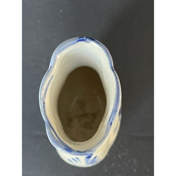 Vintage Noble Hall Blue White Mini Bud Vase Hand Painted Cottagecore Farmhouse - Picture 6 of 8